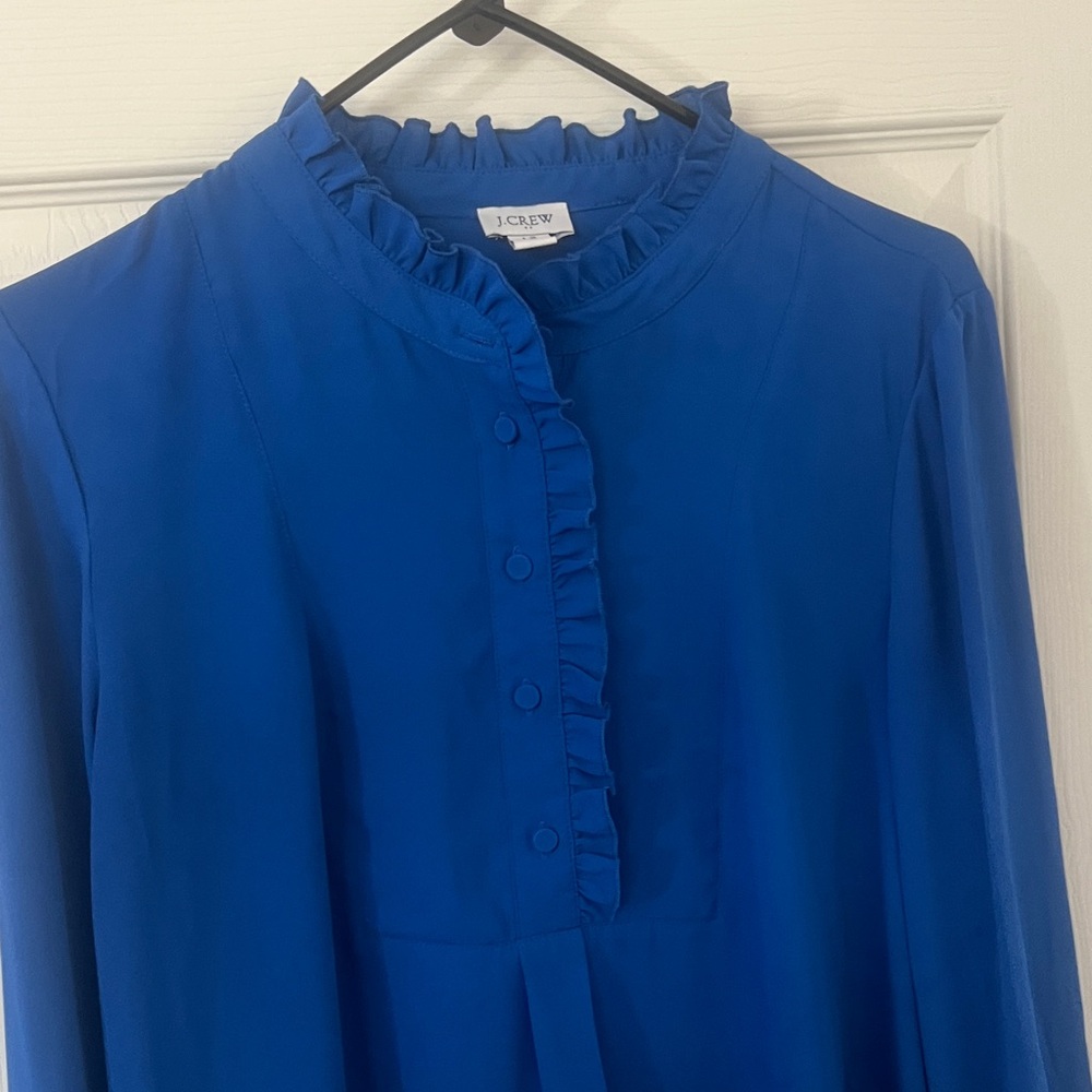 SOLD:  J. Crew Ruffle-Trim Long-Sleeve Blouse - Picture 8 of 8